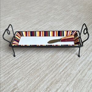 Pampered Chef Simple Additions Wrought Iron Black Metal Hospitality Stand Only